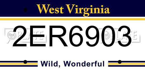 2ER6903 West Virginia License Plate