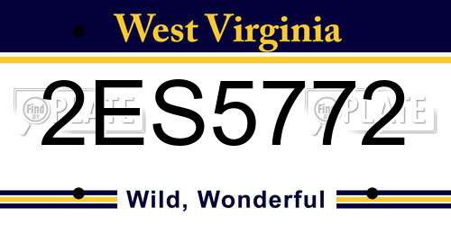 2ES5772 West Virginia License Plate