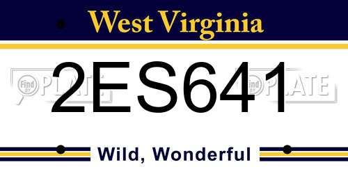 2ES641 West Virginia License Plate