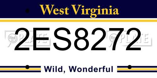 2ES8272 West Virginia License Plate