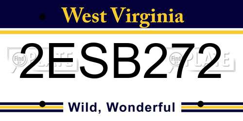 2ESB272 West Virginia License Plate