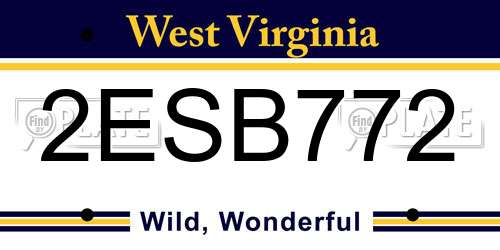 2ESB772 West Virginia License Plate