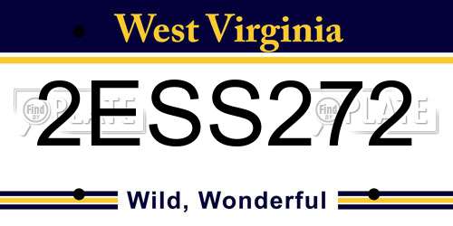 2ESS272 West Virginia License Plate