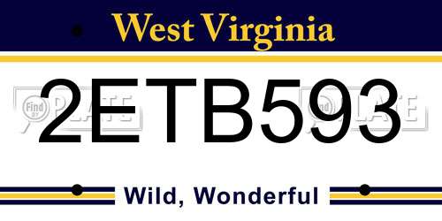 2ETB593 West Virginia License Plate