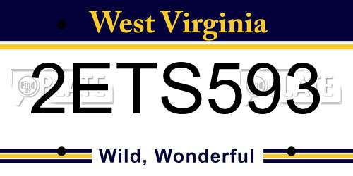 2ETS593 West Virginia License Plate
