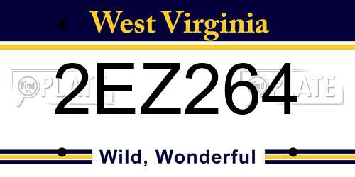 2EZ264 West Virginia License Plate