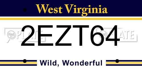2EZT64 West Virginia License Plate