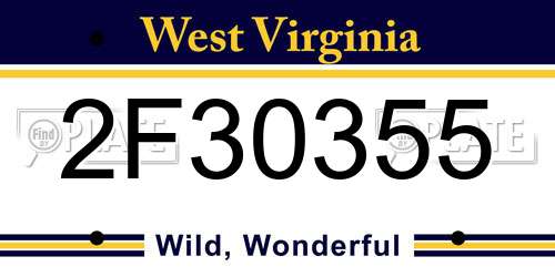 2F30355 West Virginia License Plate