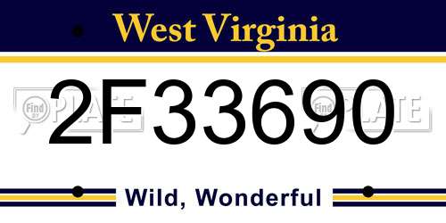 2F33690 West Virginia License Plate