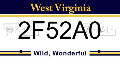 2F52A0 West Virginia License Plate