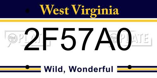 2F57A0 West Virginia License Plate