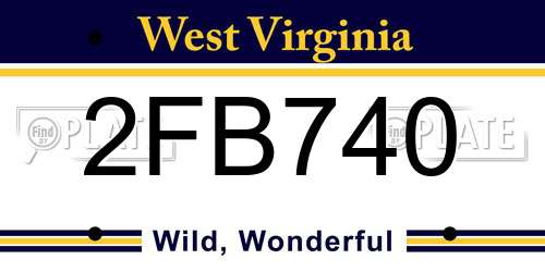 2FB740 West Virginia License Plate