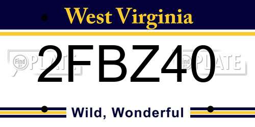 2FBZ40 West Virginia License Plate