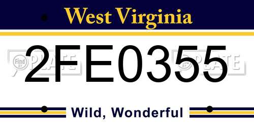 2FE0355 West Virginia License Plate