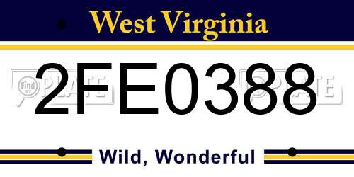 2FE0388 West Virginia License Plate
