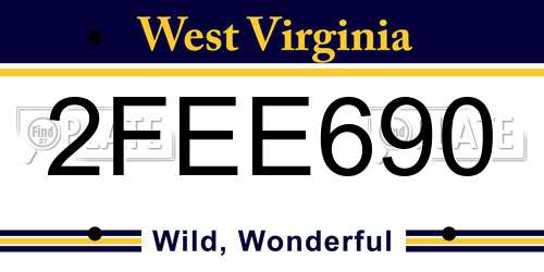 2FEE690 West Virginia License Plate