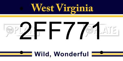 2FF771 West Virginia License Plate