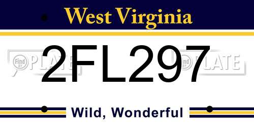 2FL297 West Virginia License Plate