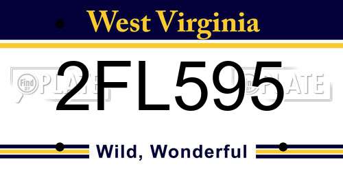 2FL595 West Virginia License Plate