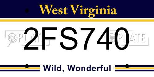 2FS740 West Virginia License Plate