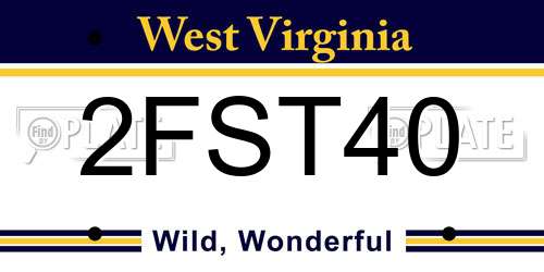 2FST40 West Virginia License Plate