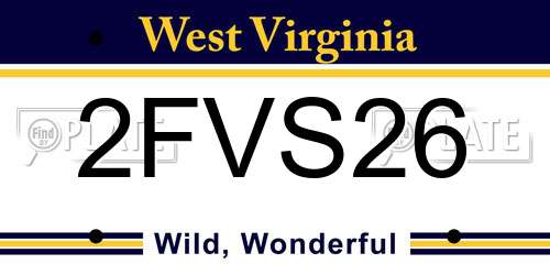 2FVS26 West Virginia License Plate