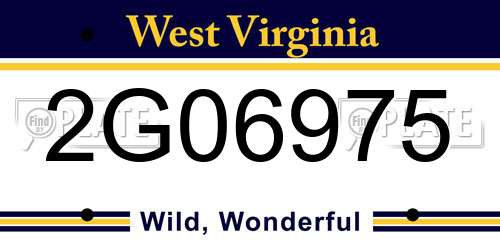 2G06975 West Virginia License Plate