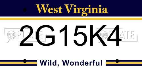 2G15K4 West Virginia License Plate
