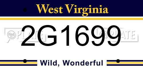 2G1699 West Virginia License Plate