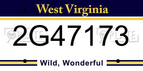 2G47173 West Virginia License Plate