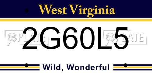 2G60L5 West Virginia License Plate