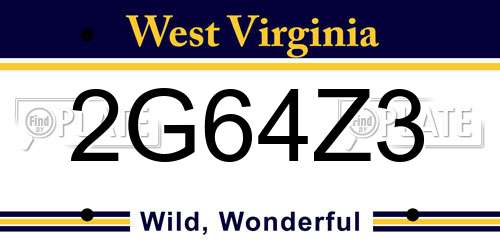 2G64Z3 West Virginia License Plate