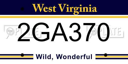 2GA370 West Virginia License Plate