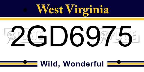 2GD6975 West Virginia License Plate