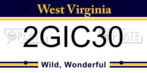 2GIC30 West Virginia License Plate