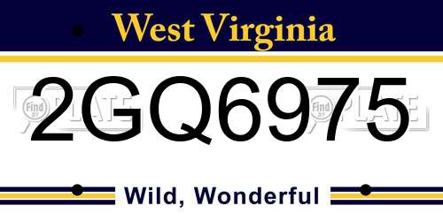 2GQ6975 West Virginia License Plate