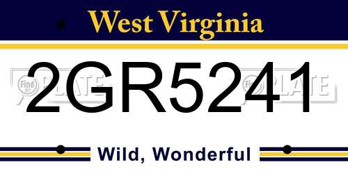 2GR5241 West Virginia License Plate