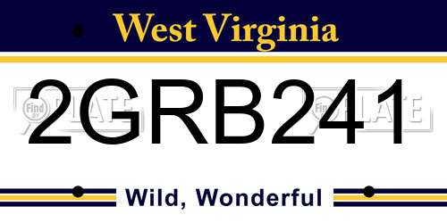 2GRB241 West Virginia License Plate