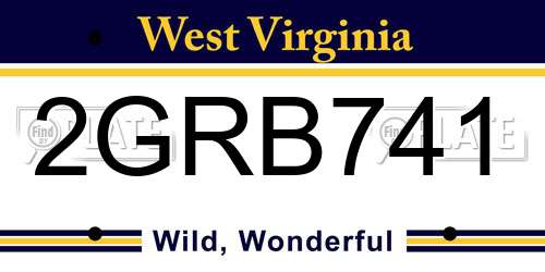 2GRB741 West Virginia License Plate