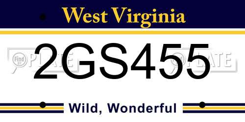 2GS455 West Virginia License Plate