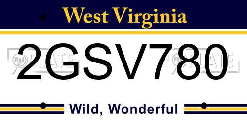 2GSV780 West Virginia License Plate