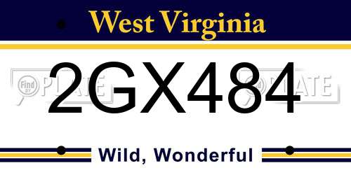 2GX484 West Virginia License Plate