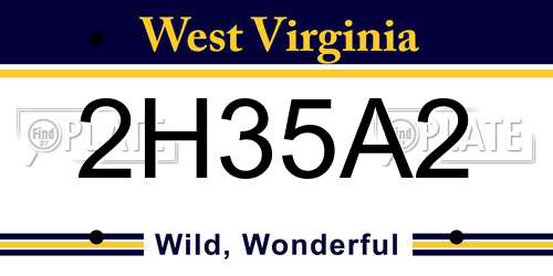 2H35A2 West Virginia License Plate