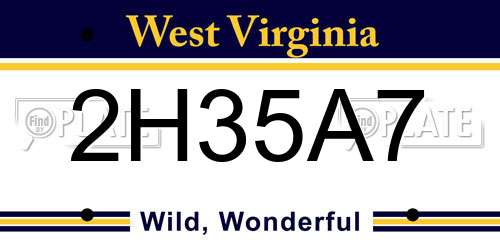2H35A7 West Virginia License Plate