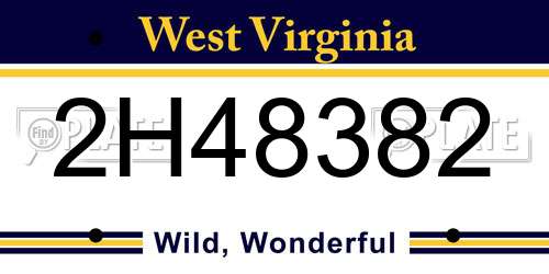 2H48382 West Virginia License Plate