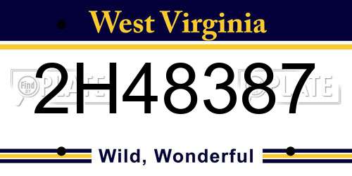 2H48387 West Virginia License Plate