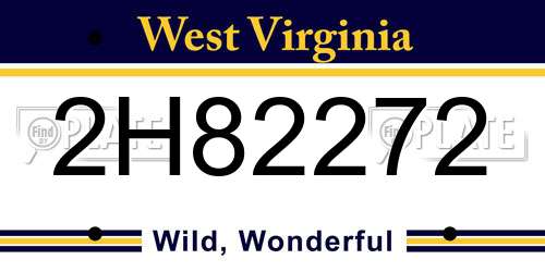 2H82272 West Virginia License Plate