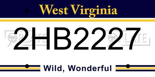 2HB2227 West Virginia License Plate