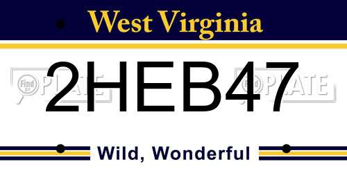 2HEB47 West Virginia License Plate