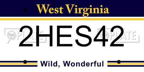 2HES42 West Virginia License Plate